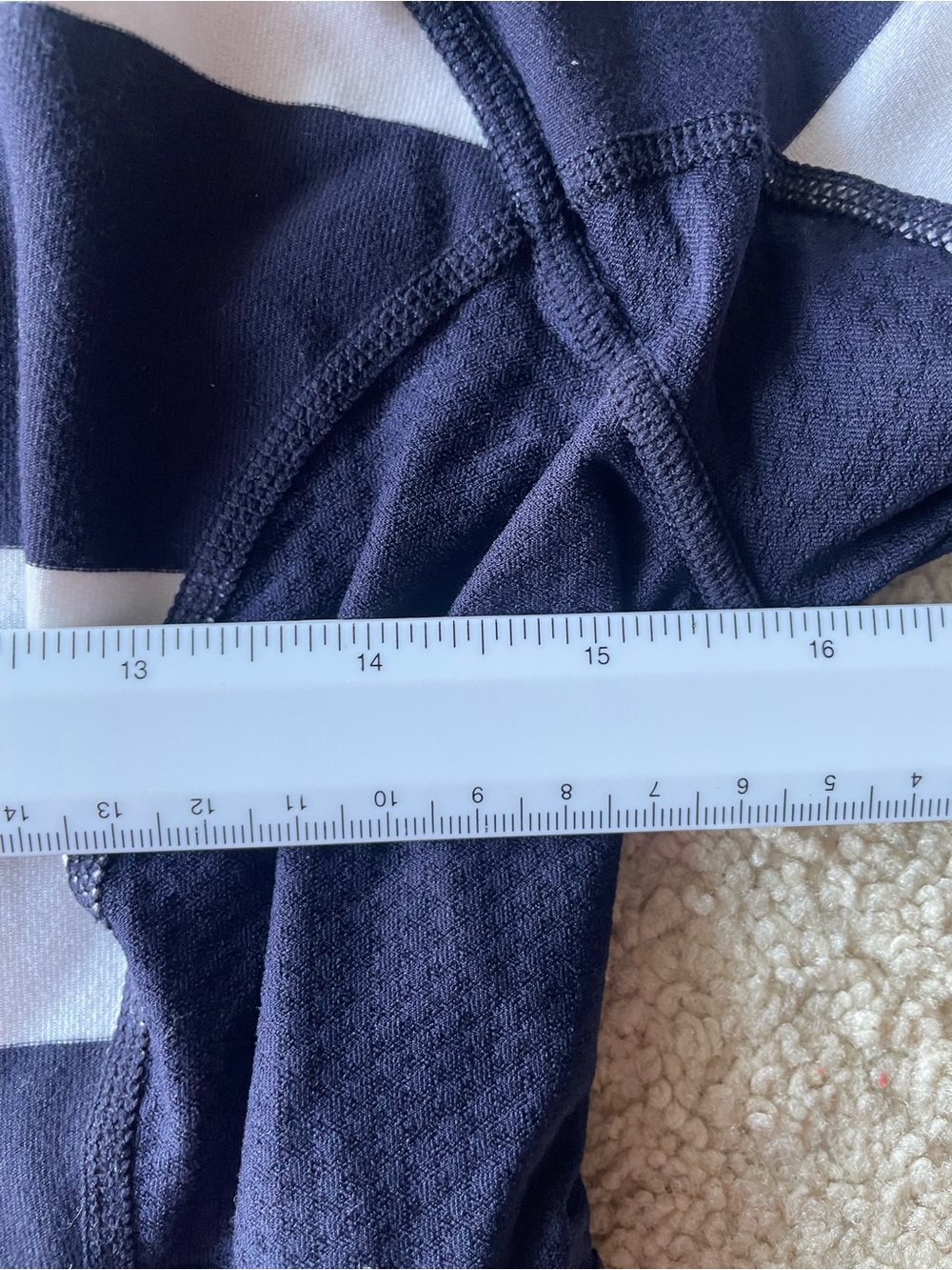 Y2K Lululemon Striped Navy & White Quarter-Zip Pullover Women Size 6 Preppy - Picture 4 of 5